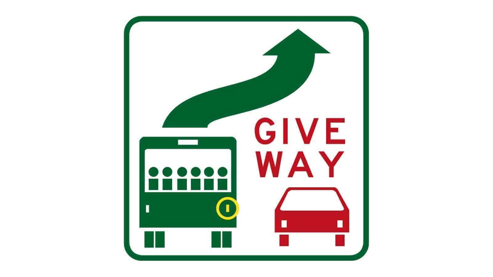 Give Way to Buses Sign