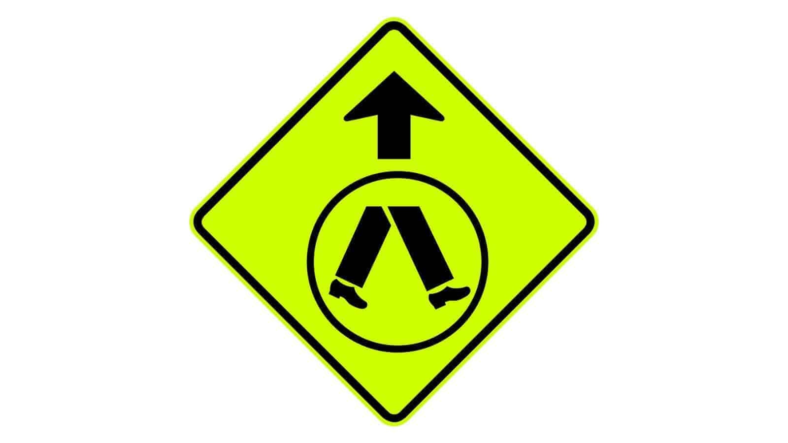 Pedestrian Crossing Ahead Sign