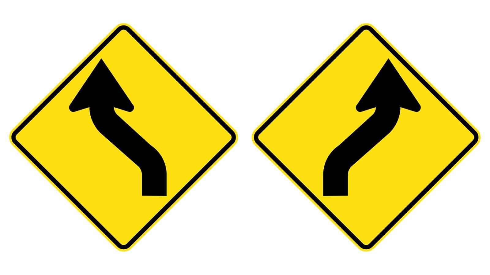 Reverse Curve Sign, First to Left : Right