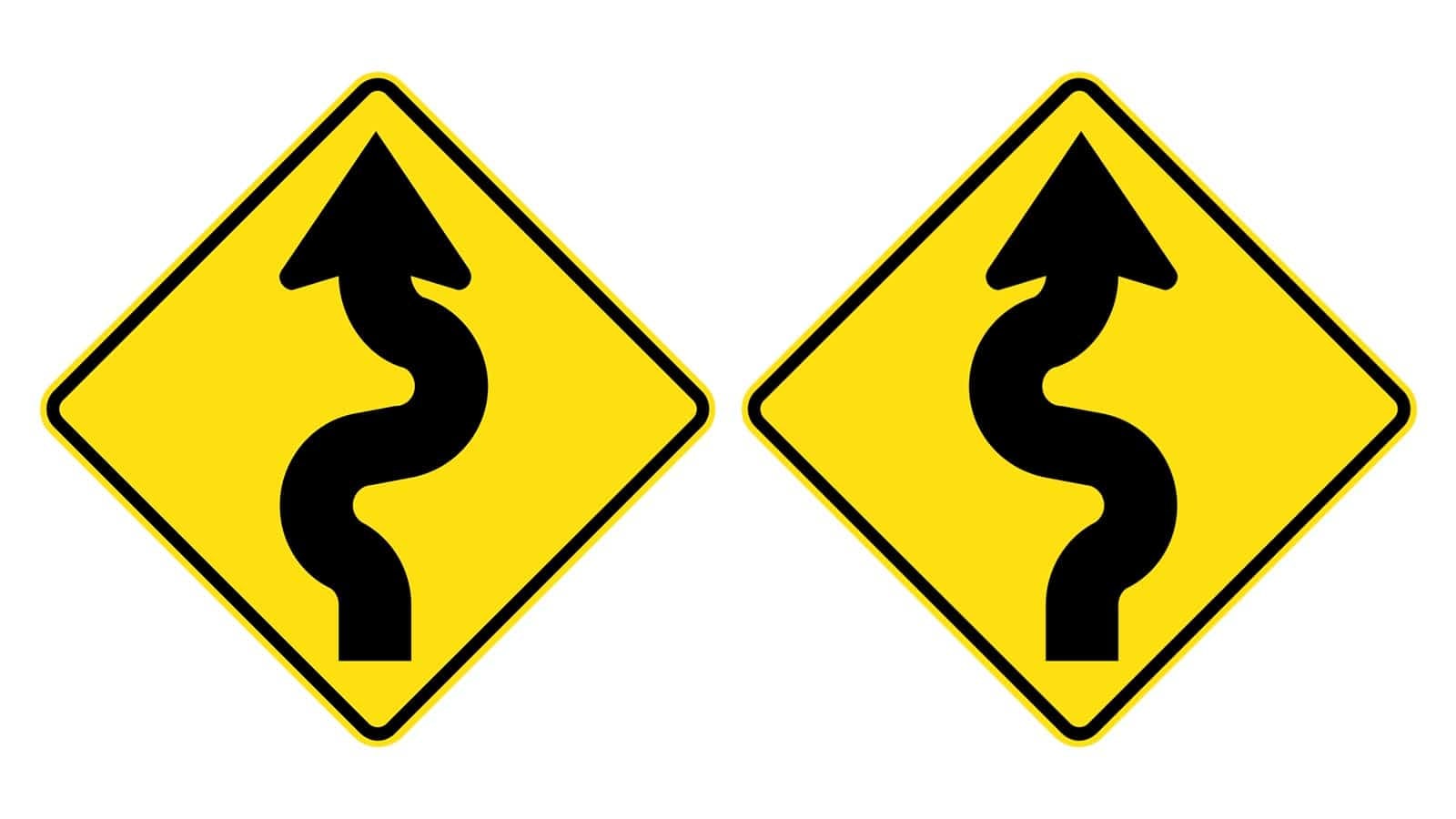 Series of Curves Ahead, First to Left : Right