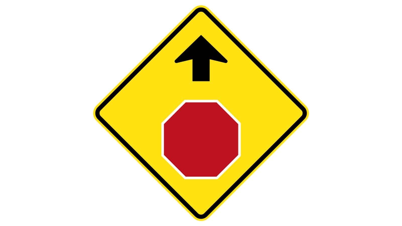 Stop Sign Ahead Sign Australian Road SIgn